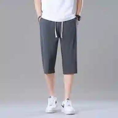 加菲猫家族 冰丝凉感速干轻薄透气简约纯色基础款七分过膝柔软舒适百搭日常时尚通勤宽松户外运动跑步健身休闲短裤 男女同款