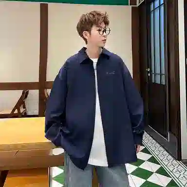 加菲猫家族 日系极简学生党清新风创意手写字母印花无性别主义干净少年感宽松舒适柔软透气速干叠穿外塔落肩长袖衬衫 男女同款