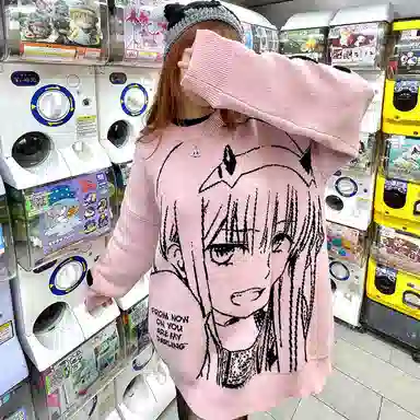 KAKAZZY Y2K Cartoon Sweater