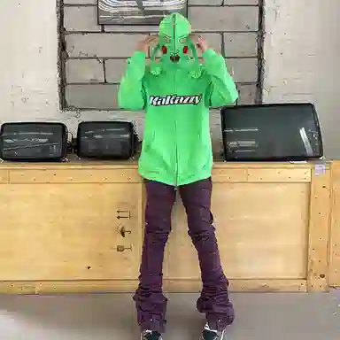 KAKAZZY Hoodie Fluorescent Green