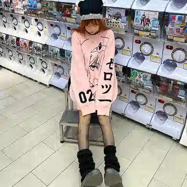 KAKAZZY Y2K Cartoon Sweater