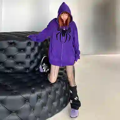 KAKAZZY Spider Embroidered Hoodie