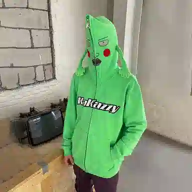 KAKAZZY Hoodie Fluorescent Green