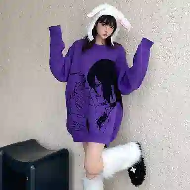 KAKAZZY Demon Crewneck Sweater Purple