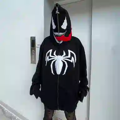 KAKAZZY Spider Embroidery Hoodie