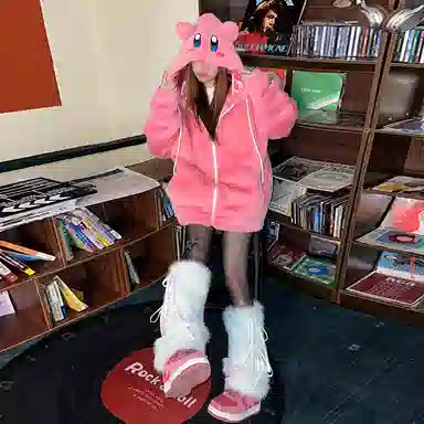 KAKAZZY Hooded Jacket Pink