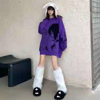 KAKAZZY Demon Crewneck Sweater Purple