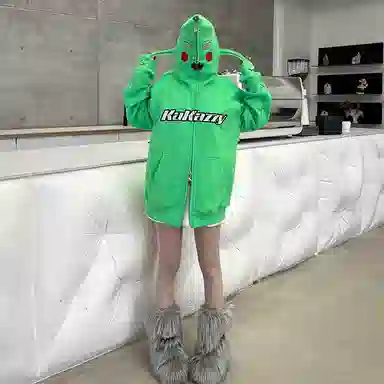 KAKAZZY Hoodie Fluorescent Green