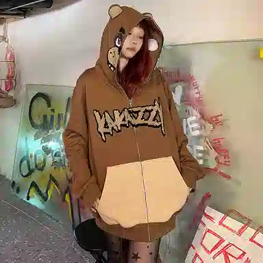 KAKAZZY Bear Hoodie Full Zip