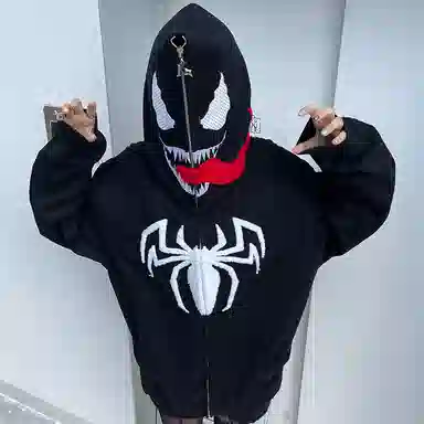 KAKAZZY Spider Embroidery Hoodie