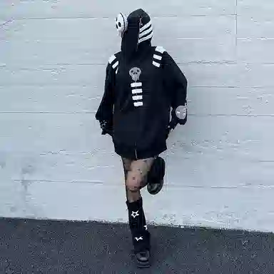 KAKAZZY Y2K Hoodie Black