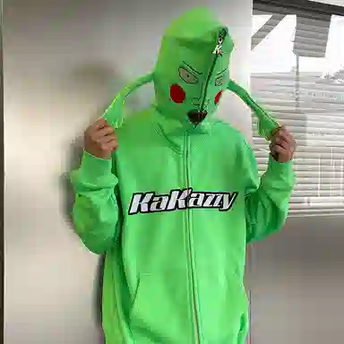 KAKAZZY Hoodie Fluorescent Green