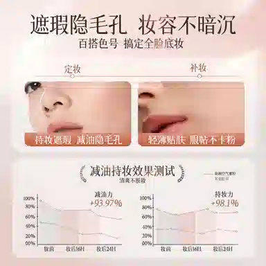 南袖 滤镜雪润气垫散粉套装 自然