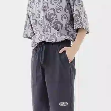 美特斯邦威 宽松纯色系带休闲短裤 男款