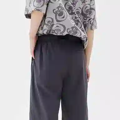 美特斯邦威 宽松纯色系带休闲短裤 男款