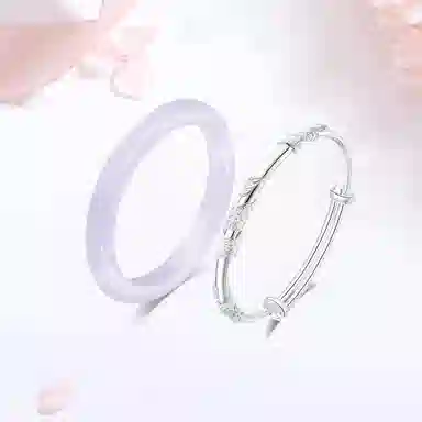 【甄选高品质】 金师傅 芋泥啵啵繁花叠戴套装  一步一响新中式气质古风美人镯优雅大方 小众轻奢高级#好运 玻璃猫眼 手镯 女款