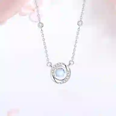 【高品质】 金师傅 莫比乌斯锁骨链 无限爱意跳动的心 浪漫梦幻时尚精致气质优雅甜美 小众轻奢设计高级#好运 玻璃猫眼 项链 女款