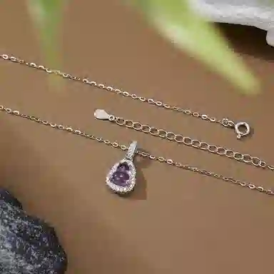 【S925银|甄选高品质|紫气东来】 金师傅 镶钻葫芦招财纳福 福禄双全新中式国潮气质清冷百搭  小众轻奢高级#好运 紫水晶 项链 女款