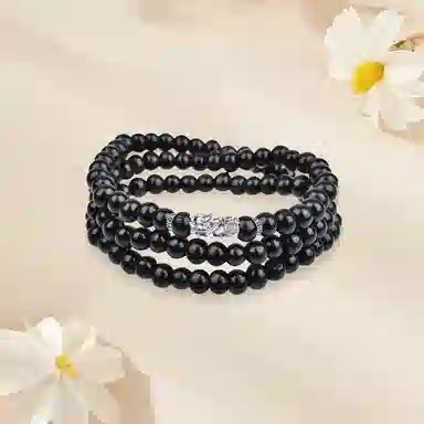 金师傅 三圈两戴手饰 叠戴佛珠串珠 新中式国潮国风 时来运转佛字新中式国潮轻奢小众复古 文玩 柴木 木作手串 通用