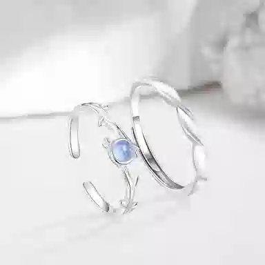 【高品质S925银|怦然心动】免费刻字 金师傅 连理枝对戒 浪漫森系梦幻气质甜美高级清冷肌理感小众轻奢设计百搭 琉璃 戒指 男女同款情侣款