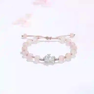 【S999足银|甄选高品质】 金师傅 貔貅手绳 招财纳福吞金兽财源滚滚 新中式气质简约小众高级百搭#好运 粉水晶 手链 男女同款情侣款