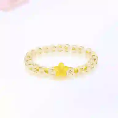 【999金|精选高品质】 金师傅 六字箴言桃花 一见倾心浪漫花朵转运珠 新中式国潮气质复古大气优雅百搭 小众轻奢高级#好运 玛瑙 手串 女款