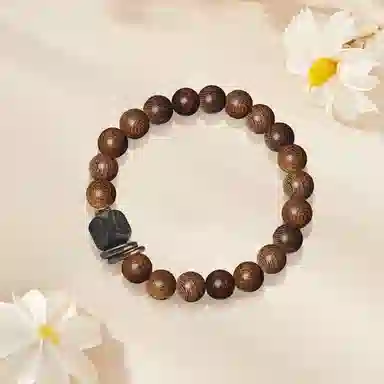 【过手留香】 金师傅 节节高升转运平安喜乐福禄吉祥跑环文玩佛珠盘串念珠转运 学生校园佩戴 金丝檀木 手串 男女同款情侣款