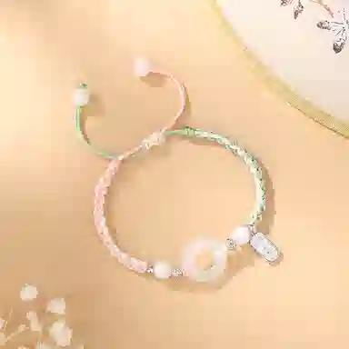 【S925银|甄选高品质】 金师傅 平安扣手链 招财转运平安喜乐时来运转 新中式国潮简约气质小众高级百搭#好运 玉髓 手绳 男女同款情侣款