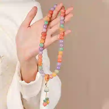 【甄选高品质】 金师傅 霞绮锦瑟双圈串珠 前程似锦 时来运转 新中式国潮气质简约百搭小众高级糖果色 菩提根 手串 男女同款情侣款