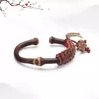 【高品质】 金师傅 在逃公主送祝福平安喜乐 新中式国潮国风招财纳福 编织红绳素圈 鸡血藤 手镯 男女同款情侣款