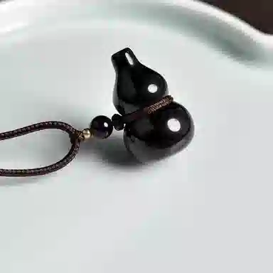 【甄选高品质|福禄双全】 金师傅 葫芦吊坠 招财转运 吉祥如意 新中式国潮气质简约百搭小众轻奢高级#好运 黑曜石 项链 男女同款情侣款