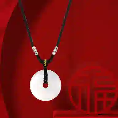 【S990银|甄选高品质】 金师傅 平安扣吊坠 平安喜乐吉祥如意招财转运 新中式国潮复古气质简约小众高级#好运 玉髓 项链 男女同款情侣款