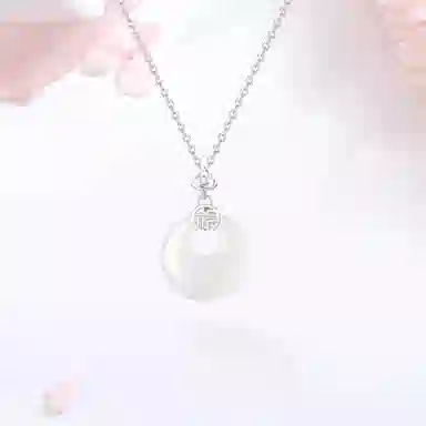 【S999足银|甄选高品质】 金师傅 吉祥如意套装 祥云平安扣弥勒佛吊坠 招财好运新中式国潮高级简约百搭#好运 玉髓 项链 女款