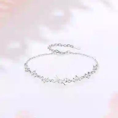 【精选高品质】 金师傅 蝴蝶结白月光叠戴 吉祥如意新中式美人镯气质优雅清冷感百搭 小众轻奢设计高级感 玻璃猫眼 手镯 女款