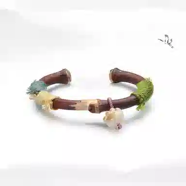【高品质】 金师傅 在逃公主送祝福平安喜乐 新中式国潮国风招财纳福 编织红绳素圈 鸡血藤 手镯 男女同款情侣款