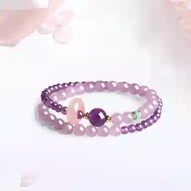 【精选高品质|紫定有钱】 金师傅 紫气东来平安扣双圈 招财转运 事业学业顺利上岸 小众轻奢高级百搭#好运 紫水晶 手串 男女同款情侣款