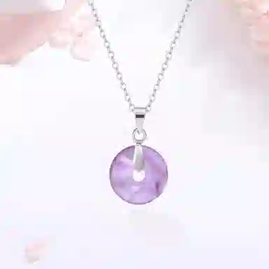 【S999足银|甄选高品质】 金师傅 平安扣吊坠 吉祥如意 平安顺遂新中式国潮气质 简约百搭小众轻奢高级#好运 紫水晶 项链 男女同款情侣款
