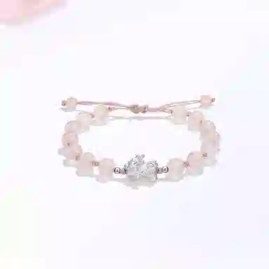 【S999足银|甄选高品质】 金师傅 貔貅手绳 招财纳福吞金兽财源滚滚 新中式气质简约小众高级百搭#好运 粉水晶 手链 男女同款情侣款