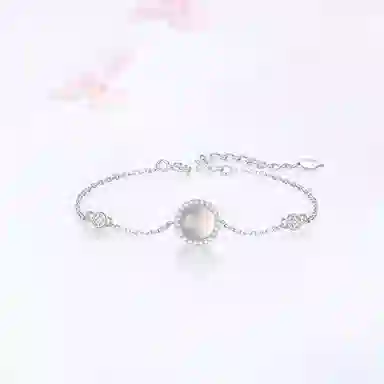 【S925银|甄选高品质】 金师傅 白月光系列 好运连连圆形镶钻浪漫气质优雅简约百搭精致礼小众轻奢高级#好运 玉髓 项链 女款