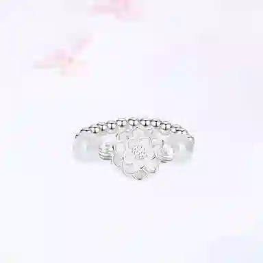 金师傅 莲花珠光 好事莲莲 时来运转新中式国潮简约百搭 典雅气质大方小众轻奢高级 玉髓 戒指 女款