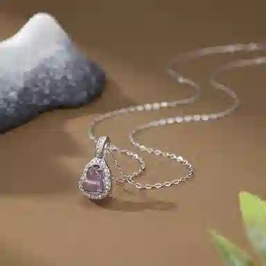 【S925银|甄选高品质|紫气东来】 金师傅 镶钻葫芦招财纳福 福禄双全新中式国潮气质清冷百搭  小众轻奢高级#好运 紫水晶 项链 女款