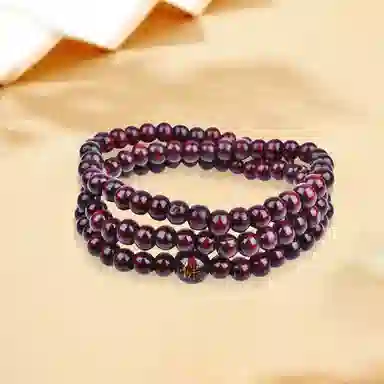 金师傅 三圈两戴手饰 叠戴佛珠串珠 新中式国潮国风 时来运转佛字新中式国潮轻奢小众复古 文玩 柴木 木作手串 通用
