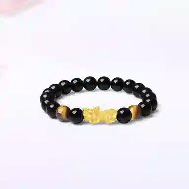 【S999足银|甄选高品质】 金师傅 招财貔貅套装 时来运转八方来财吞金兽 新中式国潮复古民族气质文玩盘玩#好运 黑檀 手串 男女同款情侣款
