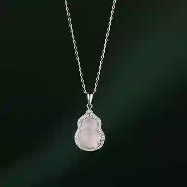 【买一赠一|S999足银精选高品质】 金师傅 福禄双全 竹叶葫芦福气满满招财纳褔 新中式国潮万事如意优雅气质百搭#好运 琉璃 项链 女款