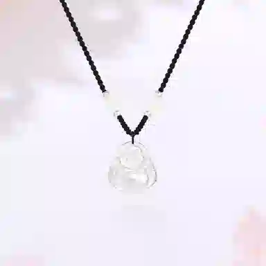 【S999足银|甄选高品质】 金师傅 吉祥如意套装 祥云平安扣弥勒佛吊坠 招财好运新中式国潮高级简约百搭#好运 玉髓 项链 女款