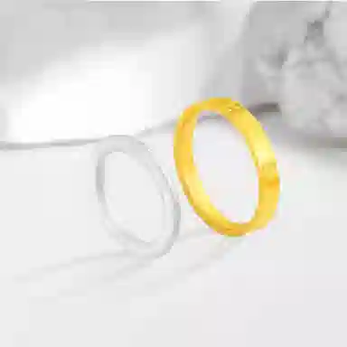 【S999足银|高品质|免费刻字】 金师傅 钻纹白月光玉石指环 时尚韩系简约气质清冷百搭 小众轻奢设计高级冷淡风#好运 玉髓 戒指 女款