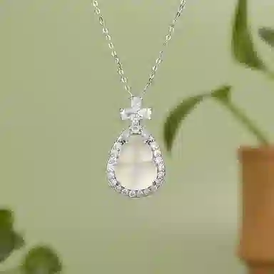 【S925银|甄选高品质|福财相伴】 金师傅 福禄葫芦吊坠 招财纳福 新中式气质满钻古风优雅大方 小众轻奢高级#好运 玉髓 项链 女款