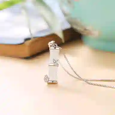 【S999足银|精选高品质】 金师傅 节节高升锁骨链 前程似锦 学业事业顺利上岸转运 新中式国潮气质优雅小众高级#好运 玻璃猫眼 项链 女款