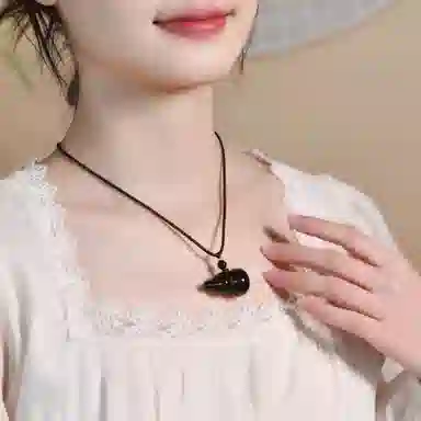 【甄选高品质|福禄双全】 金师傅 葫芦吊坠 招财转运 吉祥如意 新中式国潮气质简约百搭小众轻奢高级#好运 黑曜石 项链 男女同款情侣款