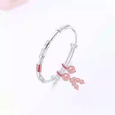 金师傅 繁花似锦福气满满 新中式国潮甜美可爱百搭 小众轻奢高级 合金 手镯 女款